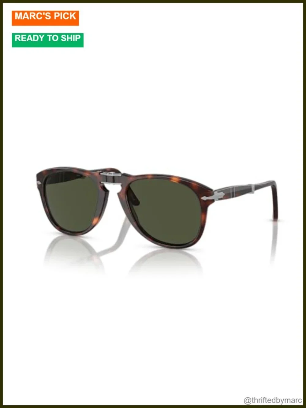 Persol Folding Aviator Sunglasses Acetate Frame UV Protection